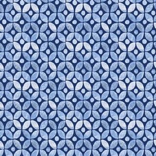 Blue Jubilee Geometric 1725-75 Med Blue Blank Quilting