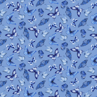Blue Jubilee Butterflies 1725-75 Medium Blue fabric Blank Quilting
