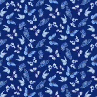 Blue Jubilee Butterflies 1725-77 Dark Blue Blank Quilting